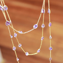 Chain By The Metre Necklace - Amethyst - Gold