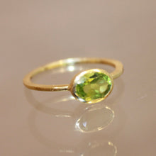 East West Oval Stacker Ring - Peridot Hydro - Gold