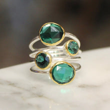Two Tone Stacked Ring - Green