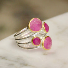 Two Tone Stacked Ring - Pink