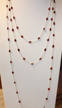 Chain By The Metre Necklace - Garnet - Silver