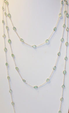 Chain By The Metre Necklace - Chalcedony - Silver