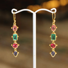 Mixed Shape Bezel Earrings - Royal