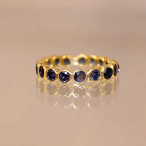 Continuous Stone Band - Iolite - Gold
