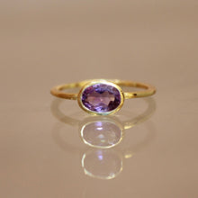 East West Oval Stacker Ring - Amethyst Hydro - Gold