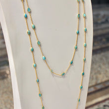 Chain By The Metre Necklace - Turquoise - Gold