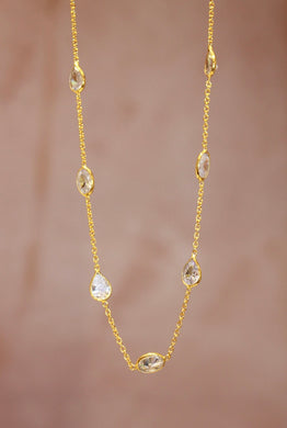 Chain By The Metre Necklace - Zircon - Gold