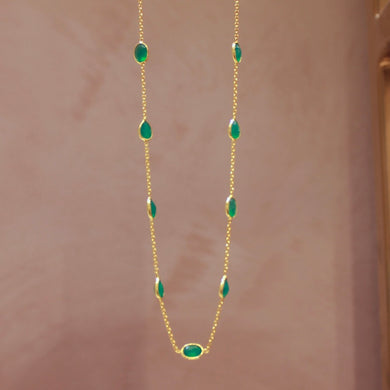 Chain By The Meter - Green Onyx - Gold