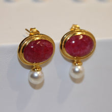 Large Statement Studs Ruby Gold