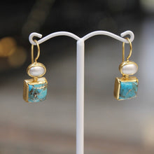Square Pearl Drops Turquoise
