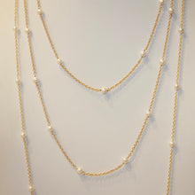 Chain By The Metre Necklace - Pearl - Gold