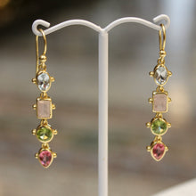 Mixed Shape Bezel Earrings - Spring