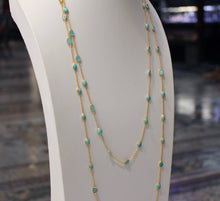 Chain By The Metre Necklace - Turquoise - Gold