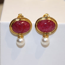 Large Statement Studs Ruby Gold