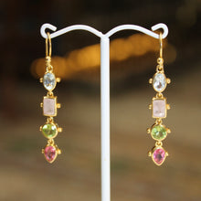 Mixed Shape Bezel Earrings - Spring