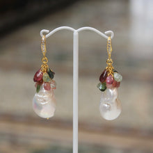 Baroque Pearl Earrings - Tourmaline