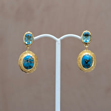 Double Stone Textured Earrings