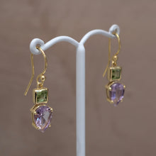 Faceted Green & Purple Drops