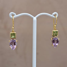 Faceted Green & Purple Drops