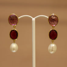 Double Oval Pearl Drops Pink