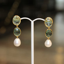 Double Oval Pearl Drops Green
